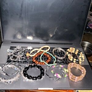 Assorted Women's Beaded Bracelet Set - Brown, Black, Turquoise, Pink
